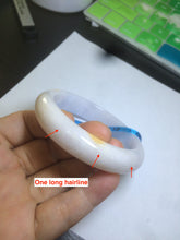 Load image into Gallery viewer, 53.4mm 100% natural certified yellow/white/light purple jadeite jade bangle AS38-5122