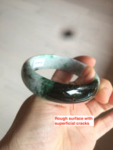 Load image into Gallery viewer, 53.5mm certified 100% natural Type A sunny green/dark green jadeite jade bangle Ak49-2724