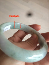 Load image into Gallery viewer, 56.6mm Certified type A 100% Natural sunny green purple Jadeite Jade bangle N95-0465