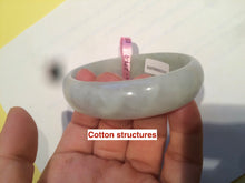 Load image into Gallery viewer, 52mm Certified Type A 100% Natural light green/white oval Jadeite Jade bangle Z42-2349