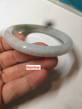 Load image into Gallery viewer, 57.3mm Type A 100% Natural green/white Jadeite Jade bangle AT61-7739