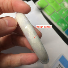 Load image into Gallery viewer, 56.6mm Certified Type A 100% Natural Sage Green/Thistle purple/cream beige Jadeite Jade bangle X107-0542