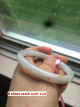 Load image into Gallery viewer, 53.7mm certificated Type A 100% Natural white round cut Jadeite Jade bangle Z49-3437