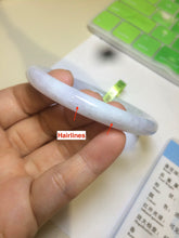 Load image into Gallery viewer, 55.2mm Certified 100% natural Type A green/purple/white round cut jadeite jade bangle R79-1885