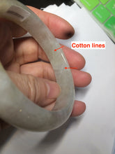 Load image into Gallery viewer, 57.2mm certified type A 100% Natural icy watery pale pinkish gray/white/gray/black Jadeite Jade bangle X39-1616