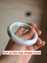 Load image into Gallery viewer, 58mm Certified Type A 100% Natural sunny green/purple Jadeite Jade bangle N84-0624