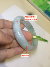 Load image into Gallery viewer, 54mm certified 100% natural type A green/white jadeite jade bangle AH29-4933