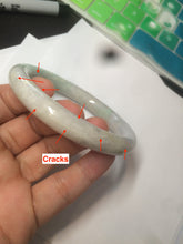 Load image into Gallery viewer, 57mm certified Type A 100% Natural sunny green/white/purple/brown(FU LU Shou) round cut Jadeite Jade bangle AF78-8925