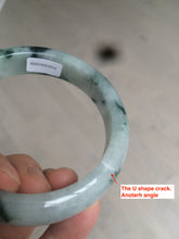 Load image into Gallery viewer, 56.7mm certified 100% natural type A icy watery green flying flowers jadeite jade bangle AS66-1633