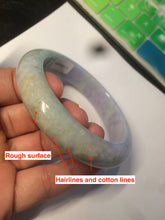 Load image into Gallery viewer, 57.5mm Certified Type A 100% Natural green purple jadeite jade bangle AM27-2119
