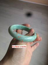 Load image into Gallery viewer, 56.4mm certified Type A 100% Natural sunny green Jadeite Jade bangle U125-2485
