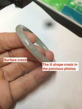 Load image into Gallery viewer, 48mm certified Type A 100% Natural sunny green/dark green/gray/black round cut Jadeite Jade bangle am64-6622