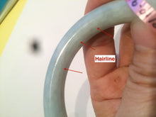 Load image into Gallery viewer, 58mm 100% natural light green/brown round cut jadeite jade bangle L64