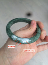 Load image into Gallery viewer, 56.5mm Certified Type A 100% Natural spinach green Jadeite Jade bangle KS82-0711