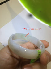 Load image into Gallery viewer, 52.4mm certified Type A 100% Natural light green/white/purple thin Jadeite Jade bangle Z98-7327