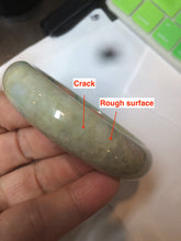 Load image into Gallery viewer, 59.5mm certified Type A 100% Natural sunny green gray yellow purple (FU LU Shou)Jadeite bangle D68-3750