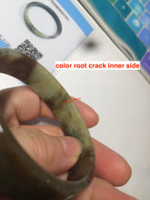 Load image into Gallery viewer, 51mm certified Type A 100% Natural sugar brown square Jadeite Jade bangle H152-2751