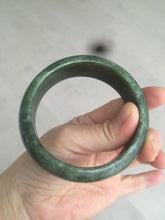 Load image into Gallery viewer, 60.5mm 100% Natural dark green/black nephrite Jade(碧玉) bangle HF17