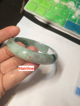 Load image into Gallery viewer, 52.8mm Certified Type A 100% Natural sunny green/purple/gray/black Jadeite Jade bangle C18-9769
