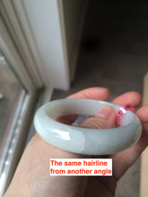 Load image into Gallery viewer, 55.9mm Certified Type A 100% Natural white Jadeite Jade bangle W63-6216