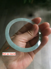 Load image into Gallery viewer, 58.6mm Certified Type A 100% Natural icy watery green super thin style Jadeite bangle M52