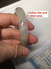 Load image into Gallery viewer, 57.2mm certified type A 100% Natural icy watery pale pinkish gray/white/gray/black Jadeite Jade bangle X39-1616