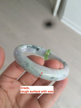 Load image into Gallery viewer, 58.6mm certified type A 100% Natural green/white/purple Jadeite Jade bangle Z96-6204