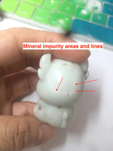 Load image into Gallery viewer, 100% Natural white beige with black/brown flying dandelions Osmanthus fragrant nephrite Jade fortune piggy desk decor/worry stone HF35-3