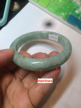 Load image into Gallery viewer, 57.4mm certified Type A 100% Natural green/gray Jadeite Jade bangle X122-7140