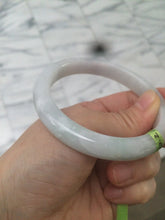 Load image into Gallery viewer, 57.7mm Type A 100% Natural green/white jadeite jade bangle Q30-5744
