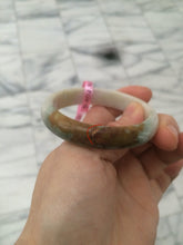 Load image into Gallery viewer, 50.4mm 100% natural Type A green/yellow/purple/pink (福禄寿) jadeite jade bangle B52-1