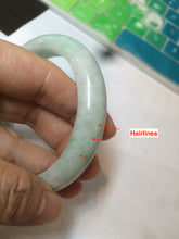Load image into Gallery viewer, 57.4mm 100% natural Type A sunny green/white jadeite jade bangle K92-1110