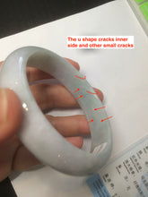 Load image into Gallery viewer, 58mm Certified Type A 100% Natural light green/purple Jadeite Jade bangle N108-2822