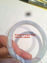 Load image into Gallery viewer, 53.7mm certificated Type A 100% Natural white round cut Jadeite Jade bangle Z49-3437