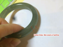 Load image into Gallery viewer, 51.3mm Certified 100% Natural oily dark green nephrite Jade bangle N80-6570