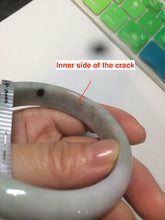 Load image into Gallery viewer, 54mm 100% natural type A certified light green/purple/red (FU LU SHOU, 福禄寿) jadeite jade bangle AQ2-0686