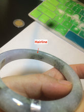 Load image into Gallery viewer, Reserved!. Please don't order. Thanks. 58.6mm certified type A 100% Natural green/purple/gray Jadeite Jade bangle G108-3543