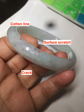 Load image into Gallery viewer, 52mm Certified 100% natural Type A light green/purple oval jadeite jade bangle U118-6866