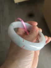 Load image into Gallery viewer, Certified Type A 100% Natural green/white Jadeite Jade bangle 59mm W5-7508