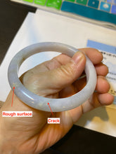 Load image into Gallery viewer, 58mm certified type A 100% Natural light purple white jadeite jade bangle AS8-0934