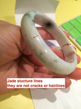 Load image into Gallery viewer, Certified 58.5mm Type A 100% Natural green/white jadeite jade bangle R33-7587