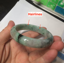 Load image into Gallery viewer, 52.8mm Certified Type A 100% Natural sunny green/purple/gray/black Jadeite Jade bangle C18-9769