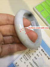 Load image into Gallery viewer, 53.5mm 100% natural Type A green/white jadeite jade bangle R76-5678