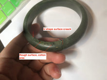 Load image into Gallery viewer, 59mm 100% Natural dark green/black nephrite Jade(碧玉) bangle HF16