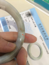 Load image into Gallery viewer, 56mm certified 100% Natural type A chubby round cut light green/purple Jadeite Jade bangle AJ20-4826