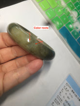 Load image into Gallery viewer, 54.5mm Certified type A 100% Natural dark green/brown/black Jadeite bangle N106-3780