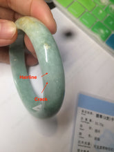 Load image into Gallery viewer, 56.4mm certified Type A 100% Natural sunny green Jadeite Jade bangle U126-2490