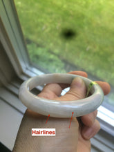 Load image into Gallery viewer, 57.8mm certified type A 100% Natural light green/purple Jadeite Jade bangle Q20-5749