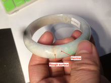 Load image into Gallery viewer, 56.8mm certificated Type A 100% Natural sunny green/white/brown Jadeite Jade bangle E48-3335