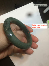 Load image into Gallery viewer, 55mm certified type A 100% Natural watery dark green Jadeite Jade bangle AT27-9779
